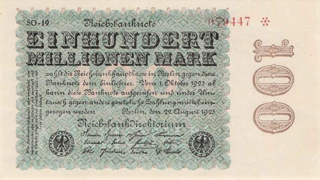 100 Millionen Mark 1923